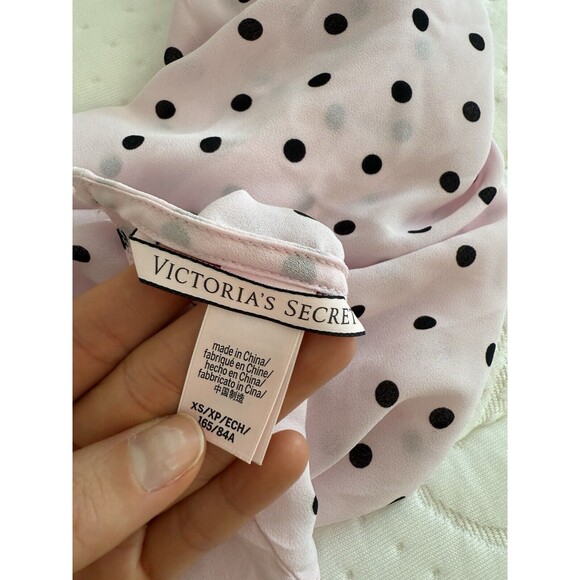 Victoria's Secret Romper Womens XS Pink Playsuit Polka Dot Long Sleeve Cutout - Picture 6 of 11